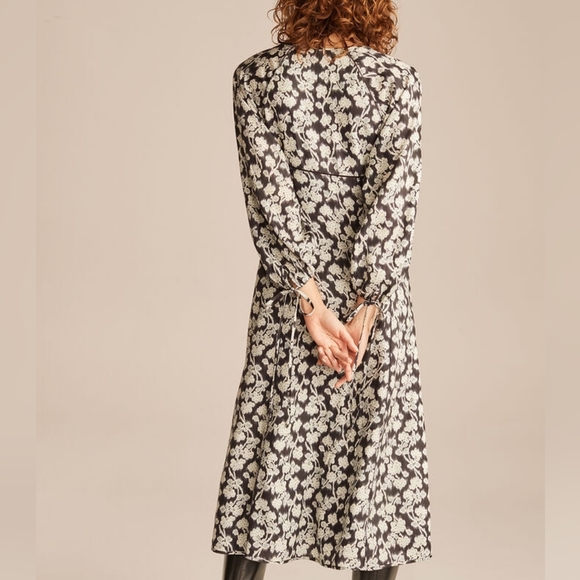 Rebecca Taylor Women's Button Down Floral Print Quarter Sleeve Midi Dress Size S - Picture 2 of 16